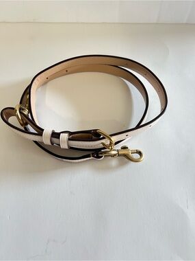 Coach Leather Crossbody Strap in White with Gold Brass Hardware